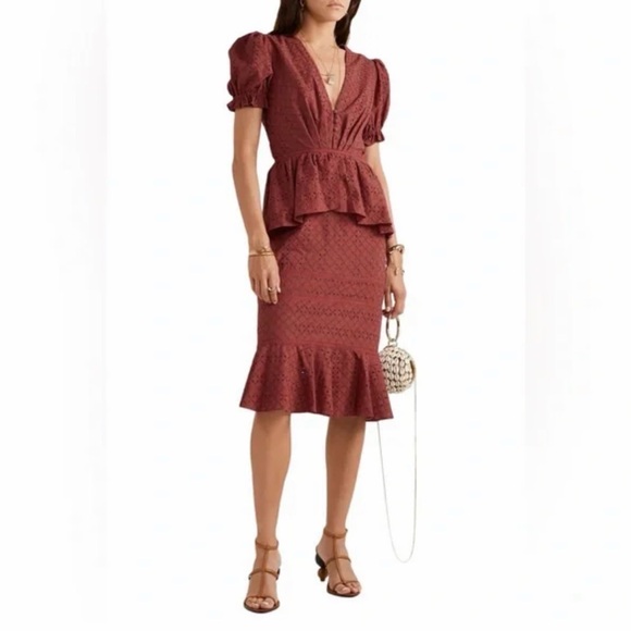 Johanna Ortiz Dresses & Skirts - Johanna Ortiz Pink Puff Sleeve Midi Dress